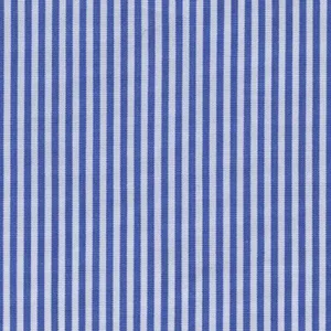 Mid Blue and White Narrow Bankers Stripe Classic Custom Shirt 100c 140/2*70 Sap016a