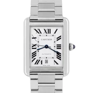 MINT Cartier Tank Solo Silver Roman 31x40mm 3800 W5200028 Date Automatic Watch