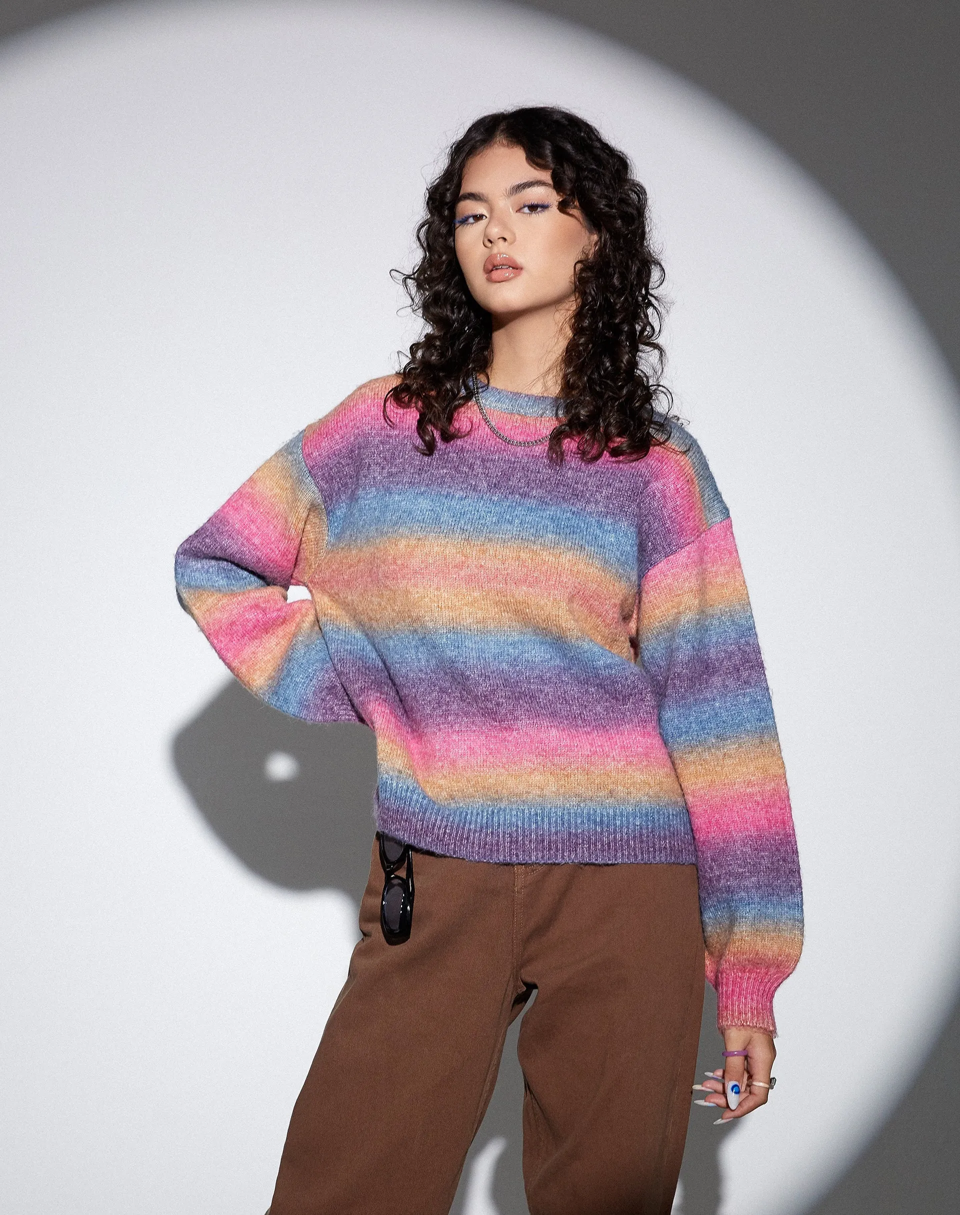 MOTEL X OLIVIA NEILL Ammaria Jumper in Pink and Purple