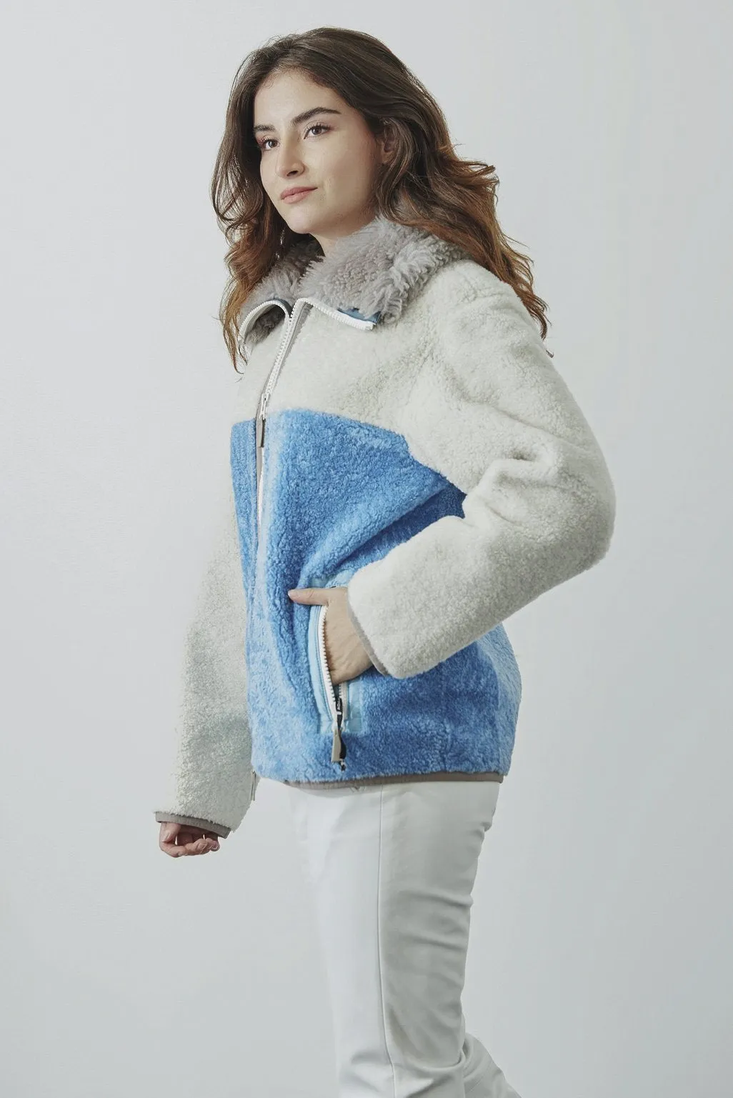 Multicolored Shearling Fur Jacket