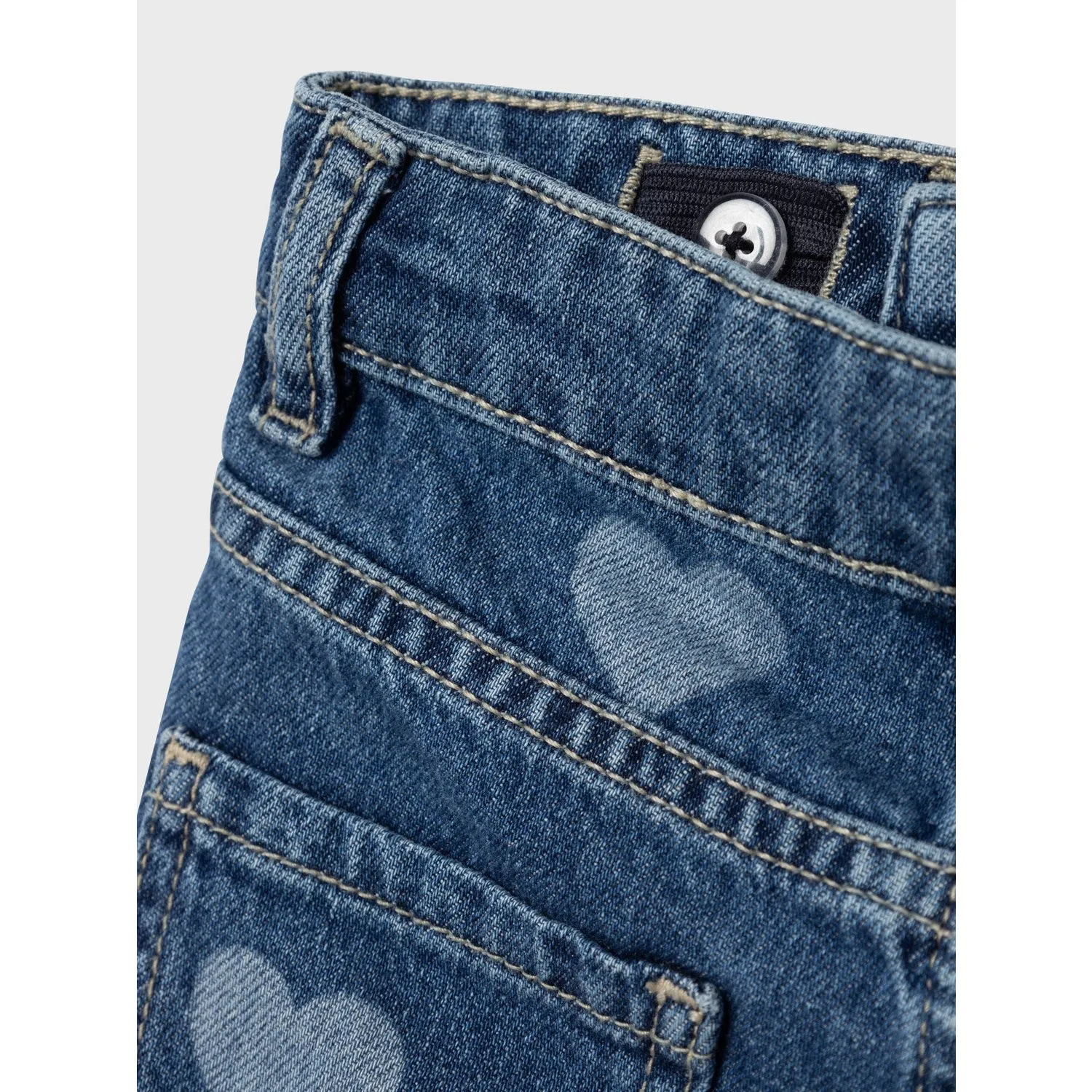 Name It Denim Blue Heart Rose Regular Denim Shorts