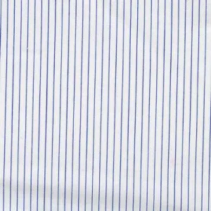 Navy Fine Stripe on White Textured Classic Custom Shirt 100c 90*90 Sar081a