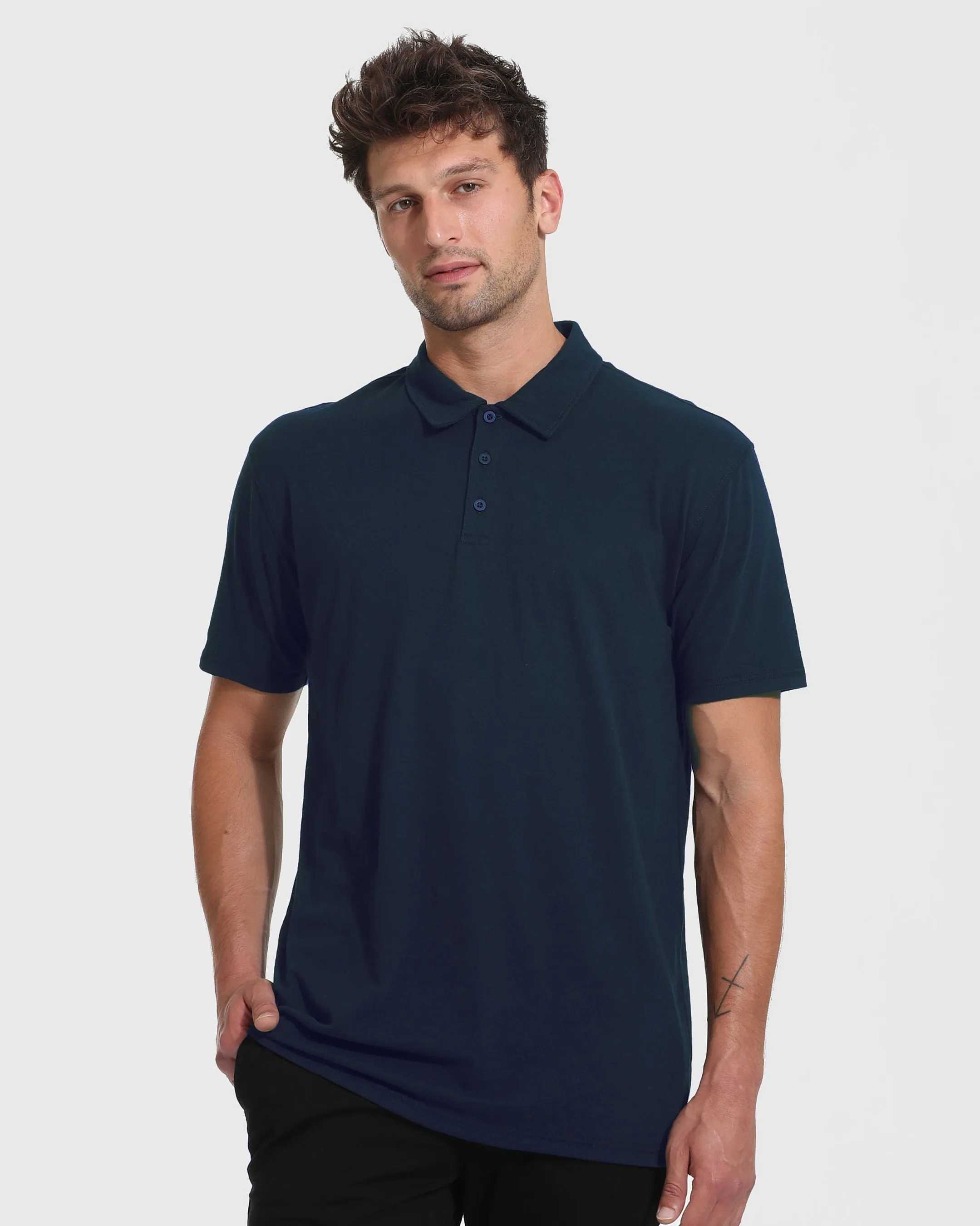 Navy Short Sleeve Tall Polo