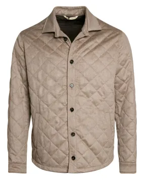 Oatmeal Diamond Quilted Cashmere Jacket