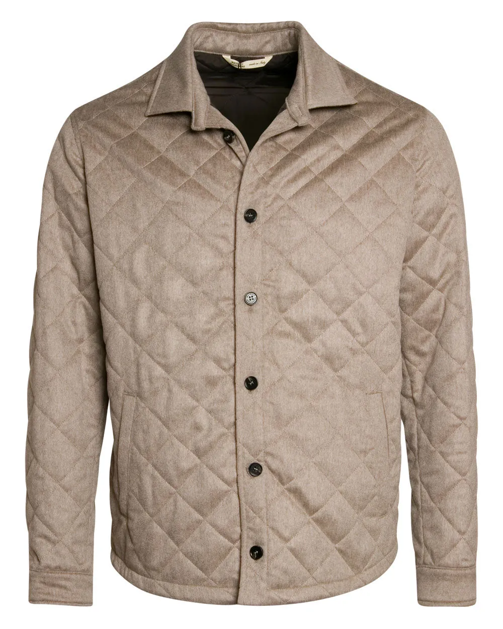 Oatmeal Diamond Quilted Cashmere Jacket