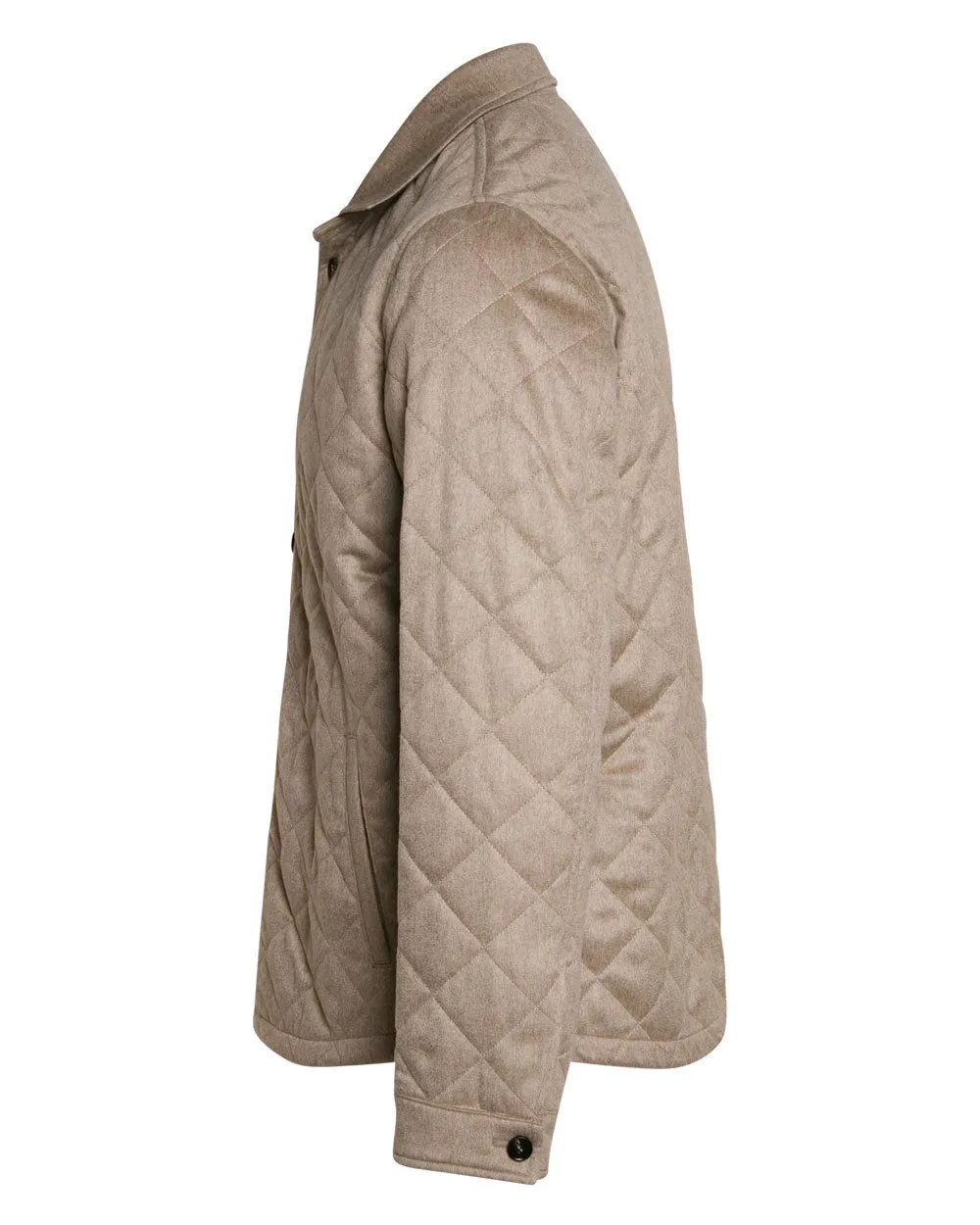 Oatmeal Diamond Quilted Cashmere Jacket