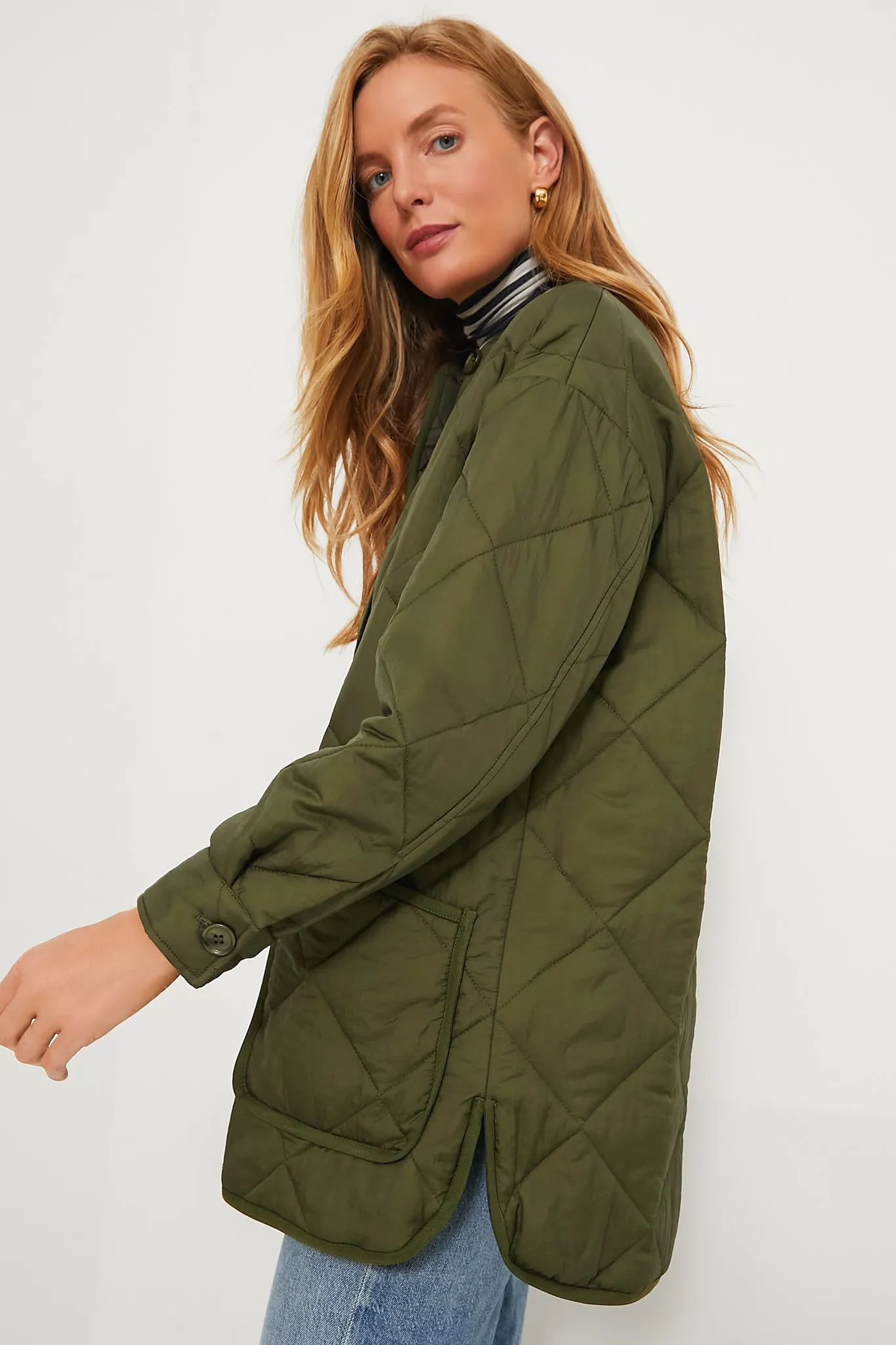 Olive Green Quilted Yates Jacket