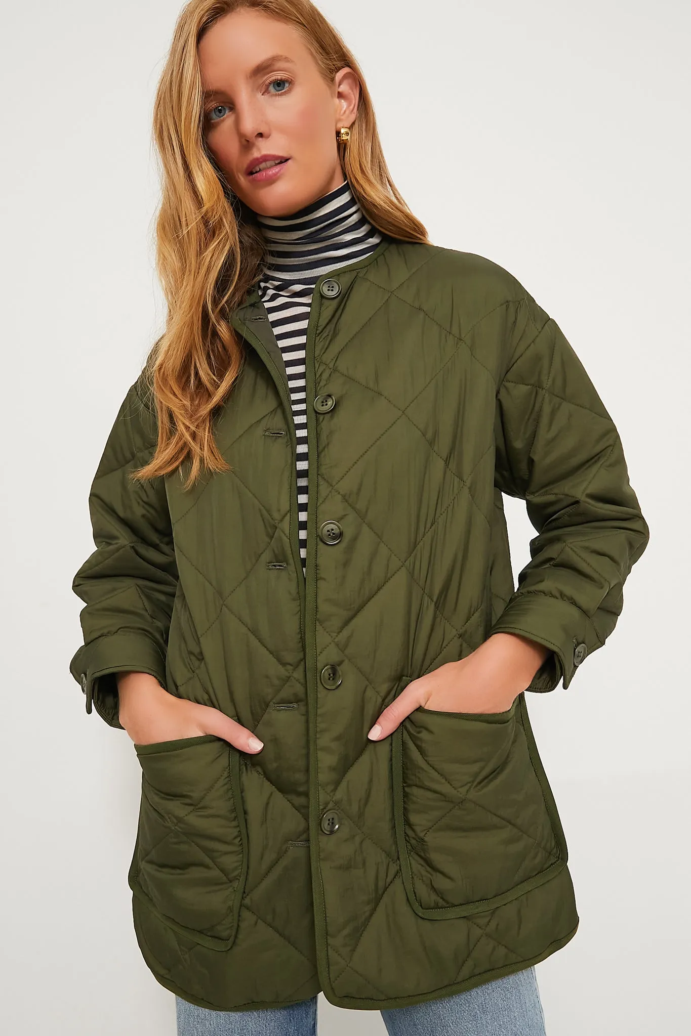 Olive Green Quilted Yates Jacket