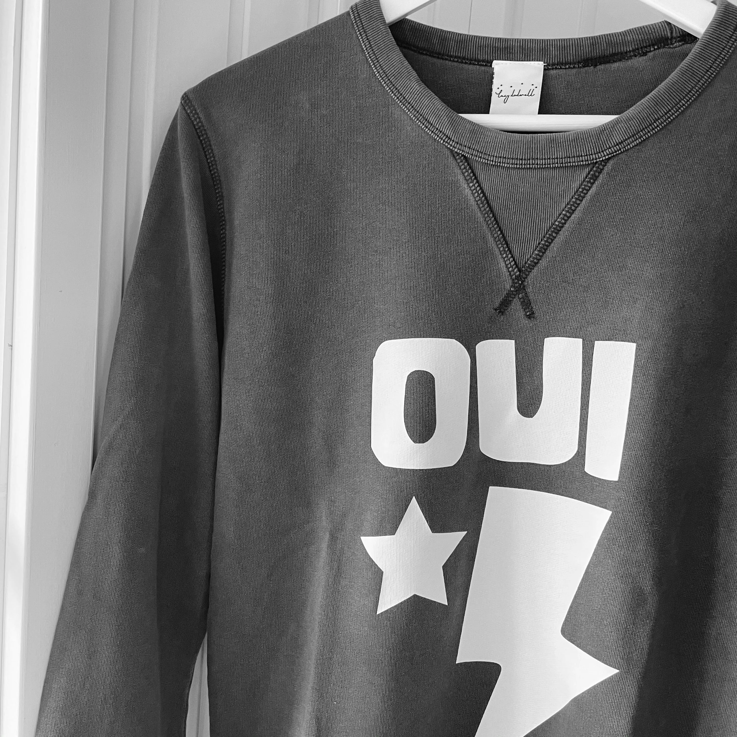 Oui vintage washed grey sweatshirt *boyfriend fit*