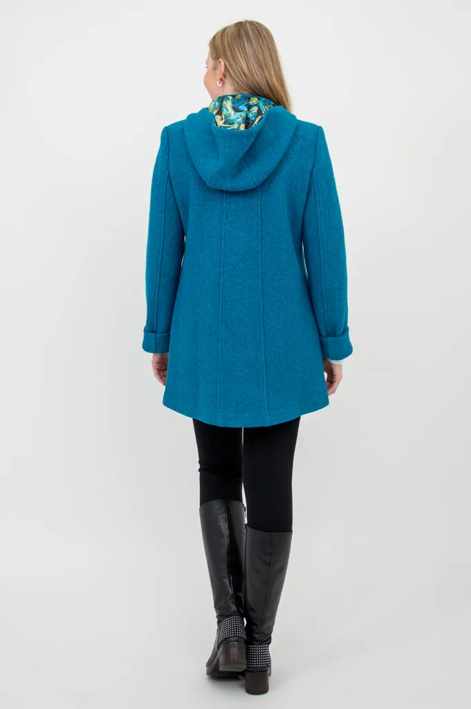 Pender Coat, Teal, Boiled Wool