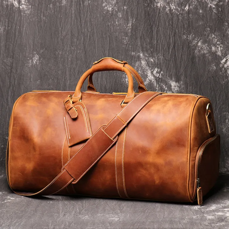 Personalized Groomsmen Gift Duffle Bag Wedding Gift for Him Leather Travel Bag Monogram Available Mens Leather Boyfriend gift Travel bag