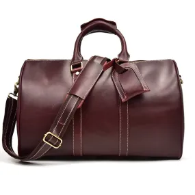 Personalized Vintage Full-grain Leather Duffle Bag, Good Travel Bag