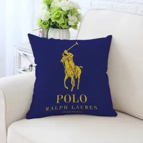 Polo R-Ralph Lauren Double-Sided Printed Blue Throw Polyester Pillow Cover