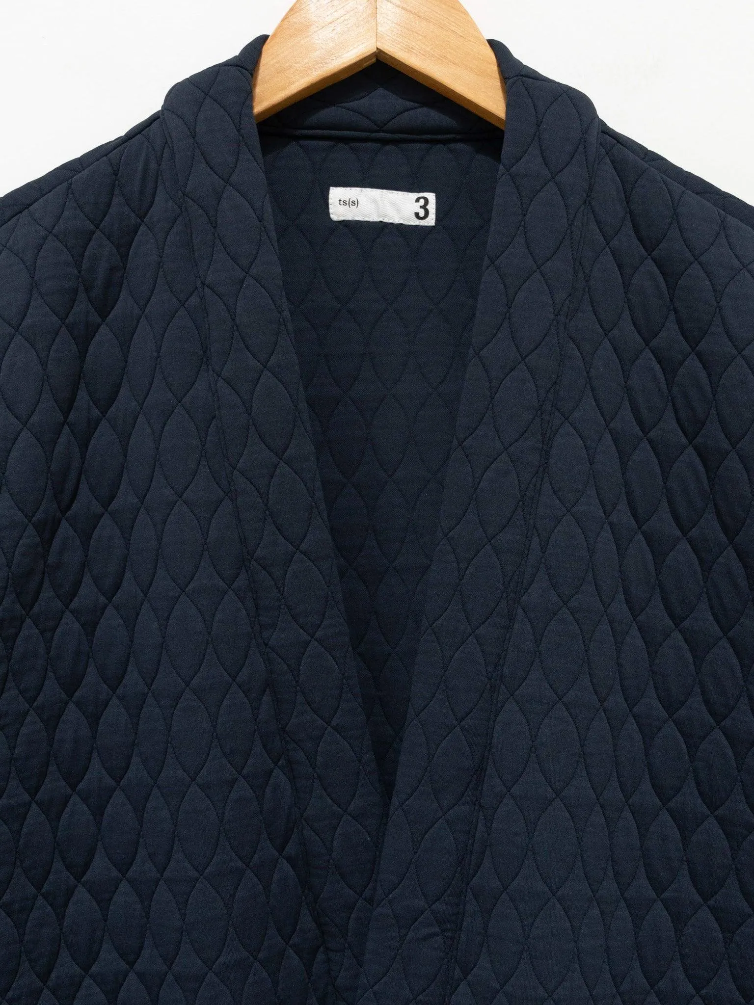 Poly Quilt Jacquard Jersey Easy Cardigan - Navy