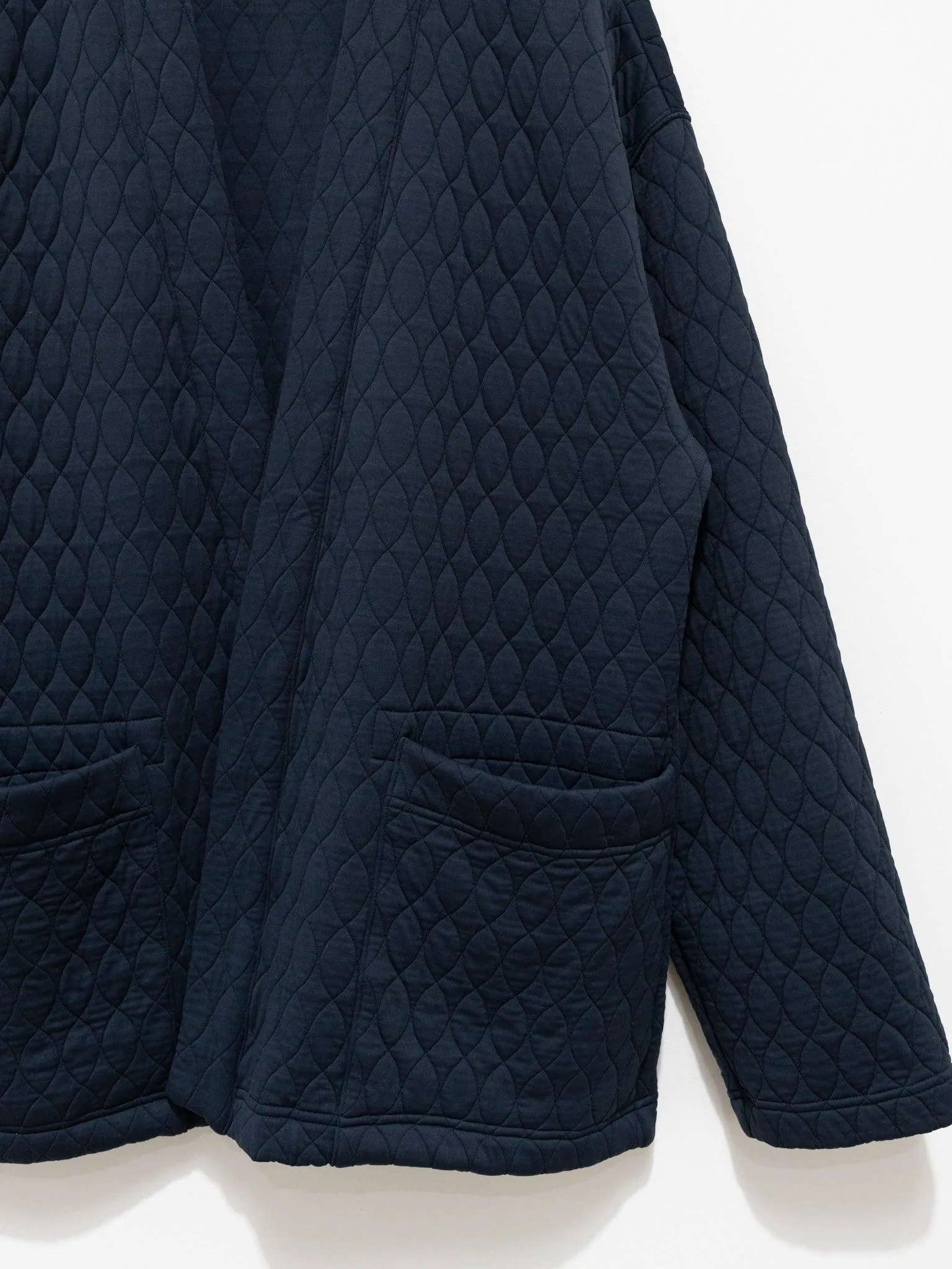 Poly Quilt Jacquard Jersey Easy Cardigan - Navy