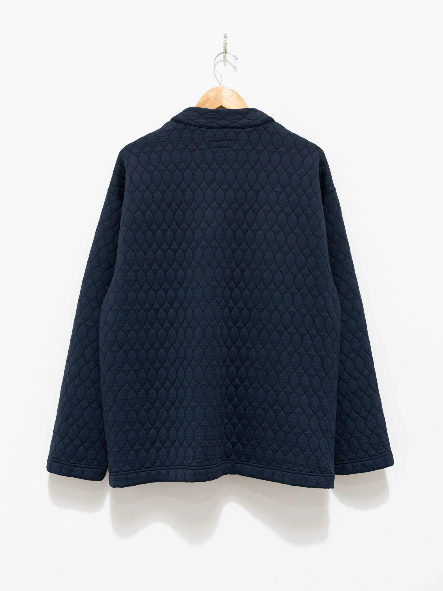 Poly Quilt Jacquard Jersey Easy Cardigan - Navy