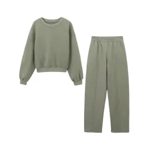 Pre Order: Long Sleeve Cotton Sweater   Pants Set