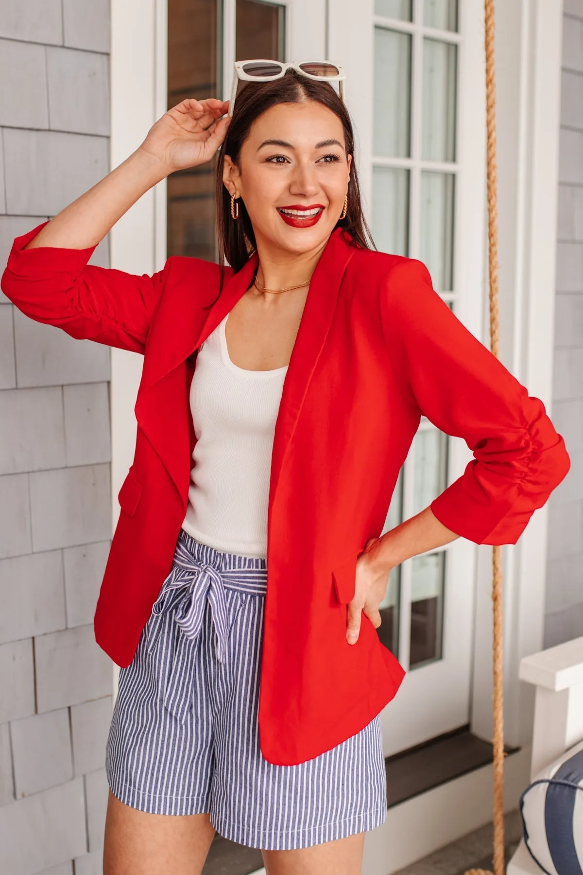 Ready for Takeoff Blazer in Red