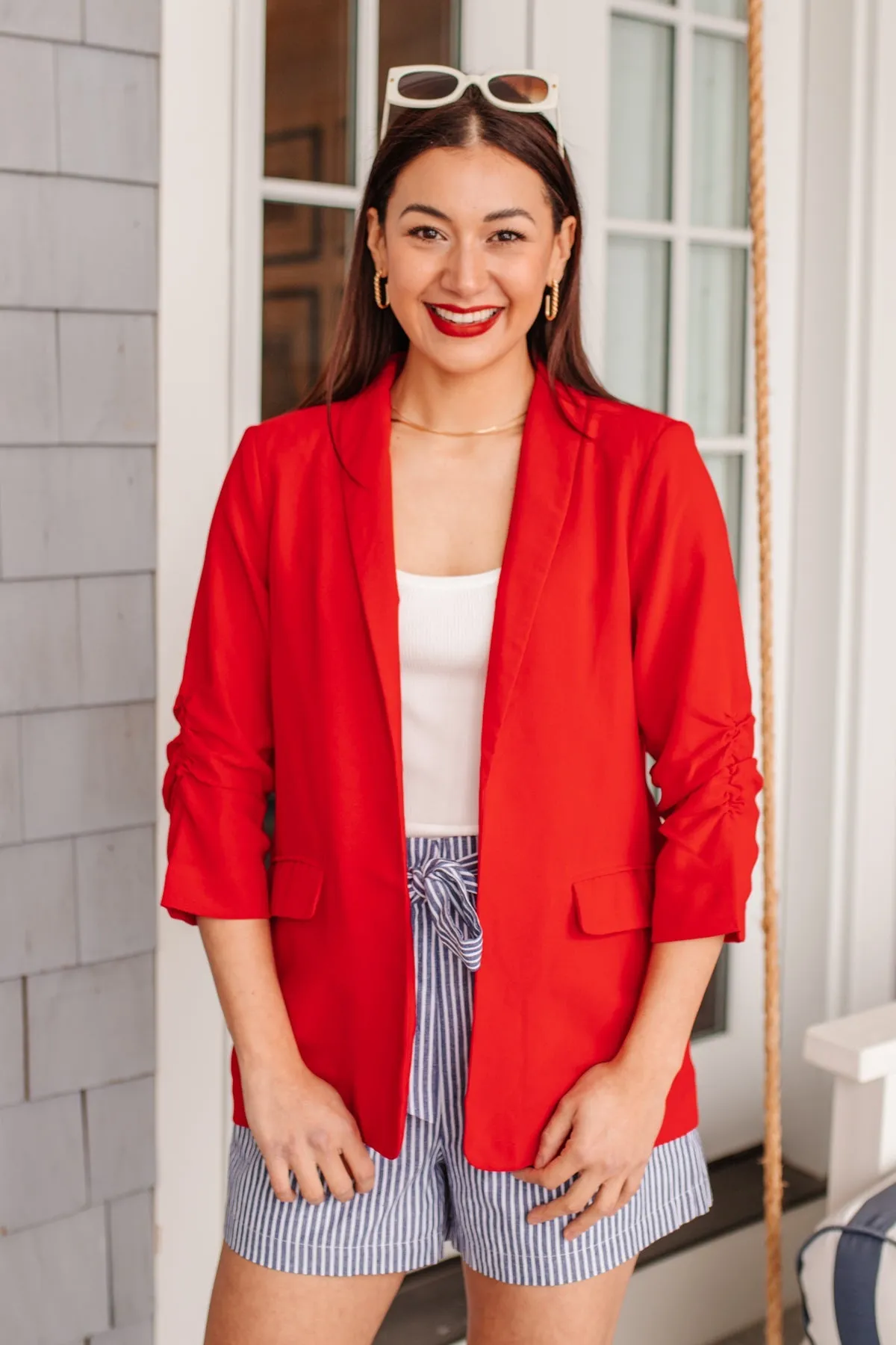 Ready for Takeoff Blazer in Red