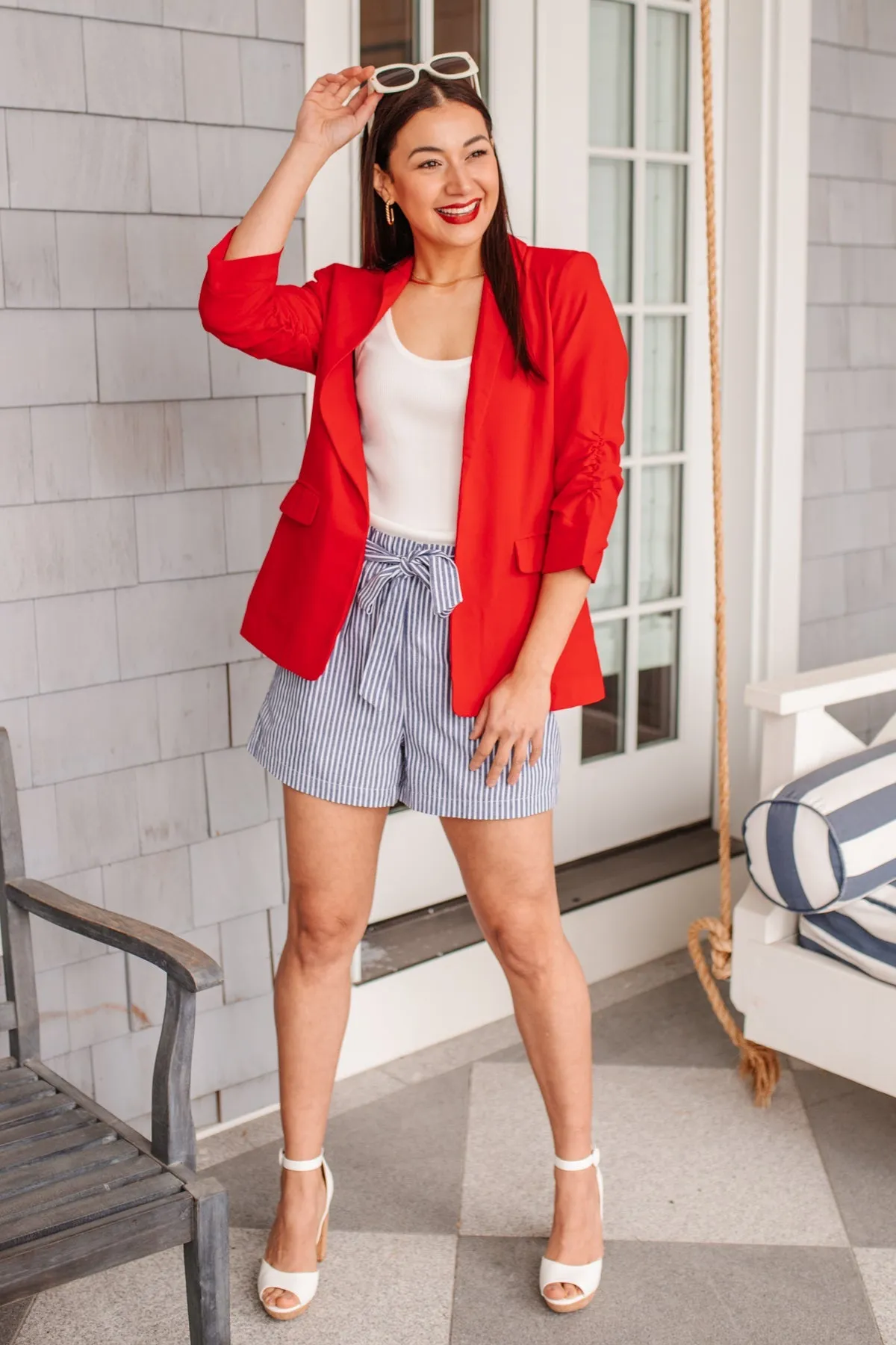 Ready for Takeoff Blazer in Red