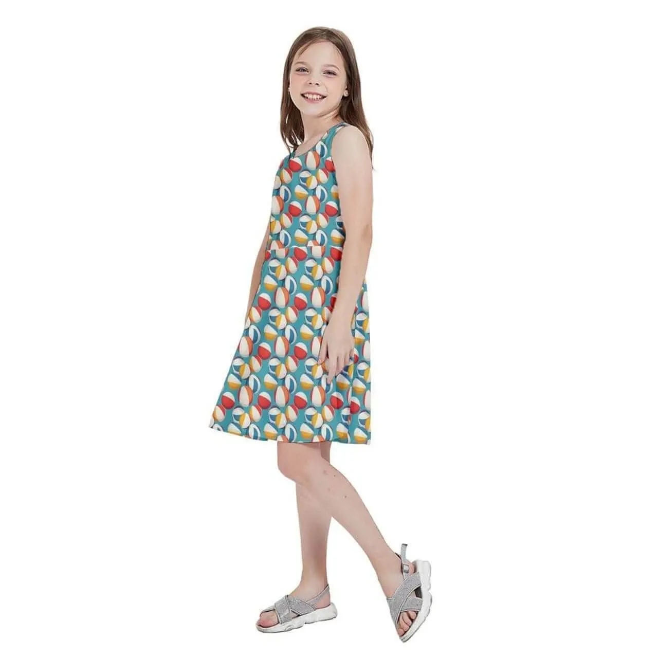 Retro Beach Balls Kids' Skater Dress