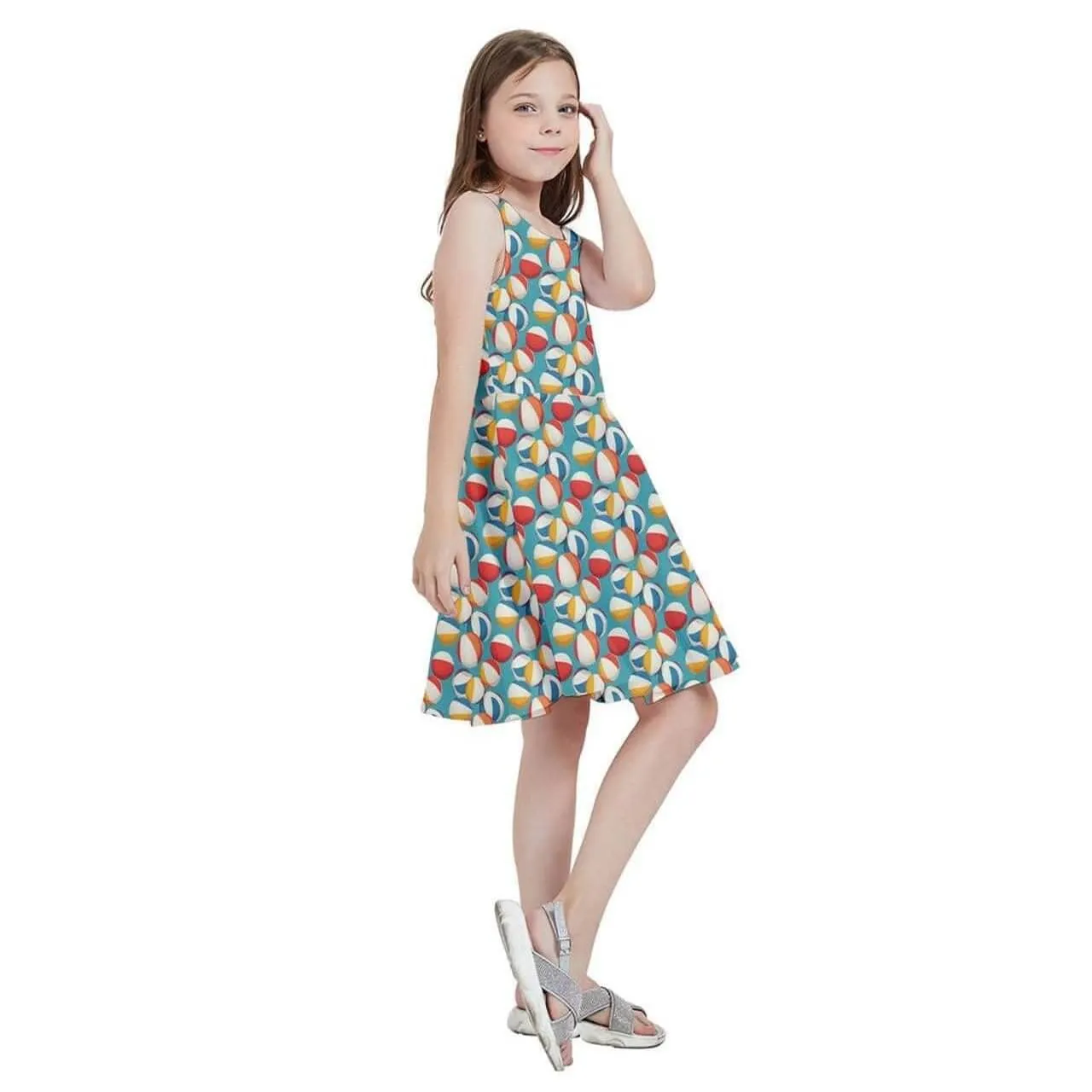 Retro Beach Balls Kids' Skater Dress