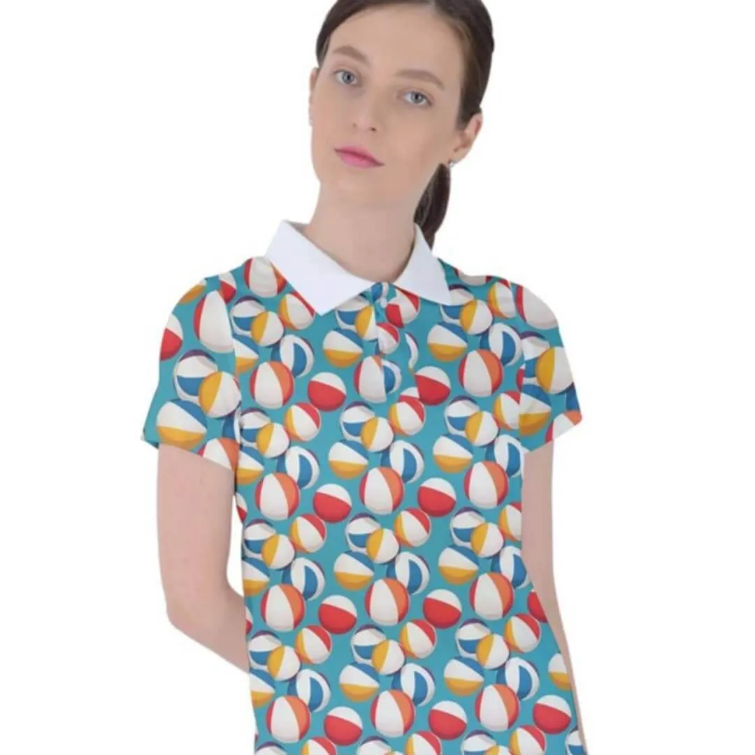 Retro Beach Balls Women's Polo T-Shirt