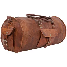 Retro Leather Duffle Bag 22"