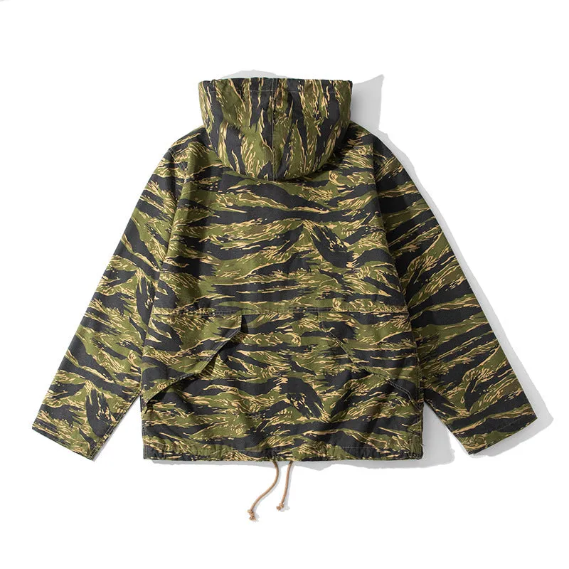 Retro Military Style Casual Pullover Hoodies