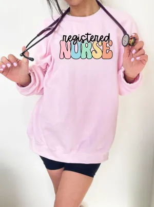 Retro Registered Nurse Crewneck Sweatshirt