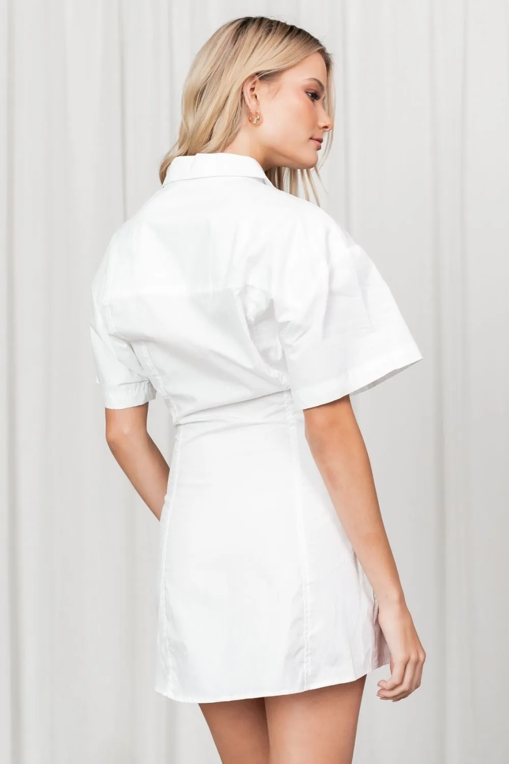 Rollin Around White Shirt Dress