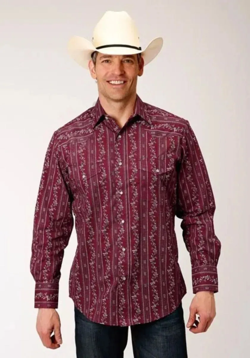 Roper Garnet Grove (Red) - Men's Western Shirt