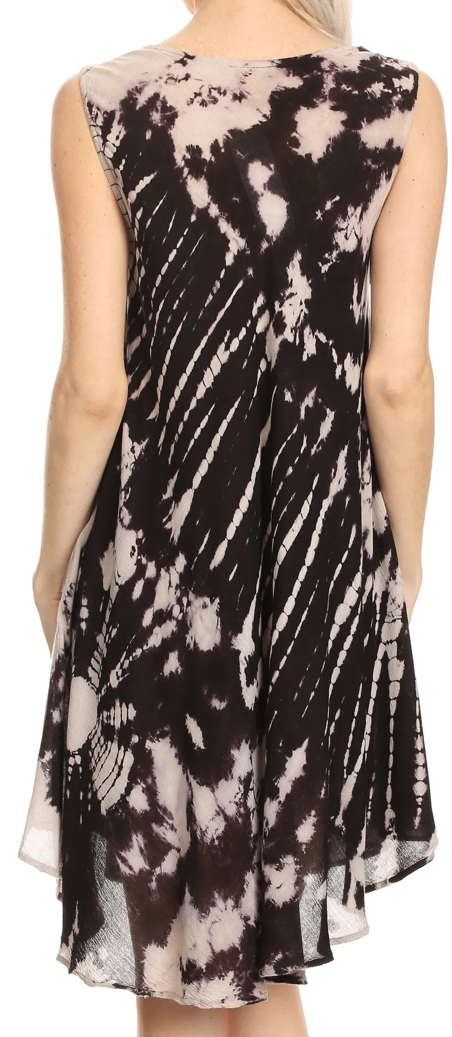 Sakkas Falani Tie Dye Sleeveless Long Tank Style Dress | Cover Up