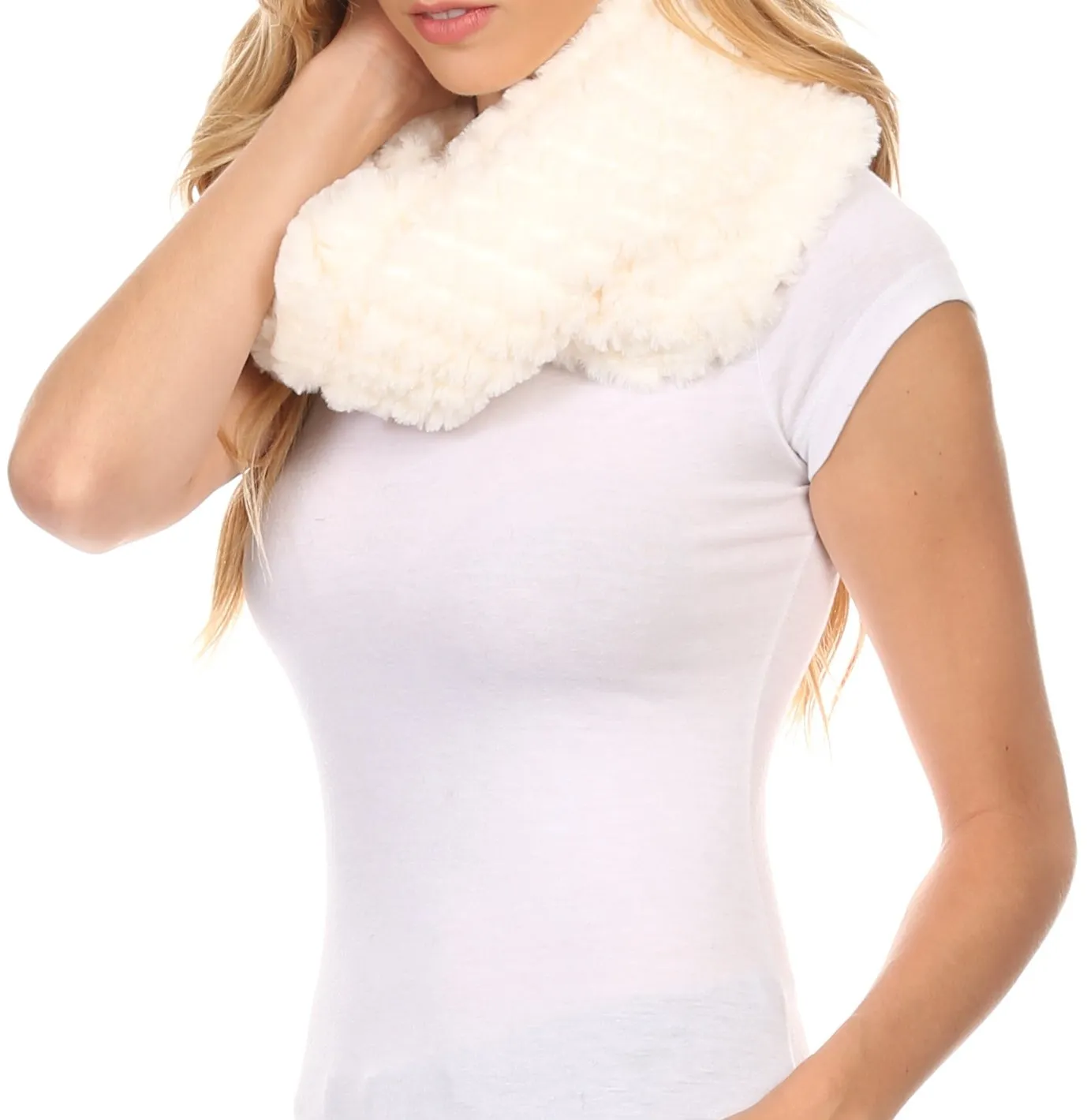 Sakkas Pulle Long Wide Flowing Comfortable Soft Fuzzy Fur Infinity Wrap Scarf