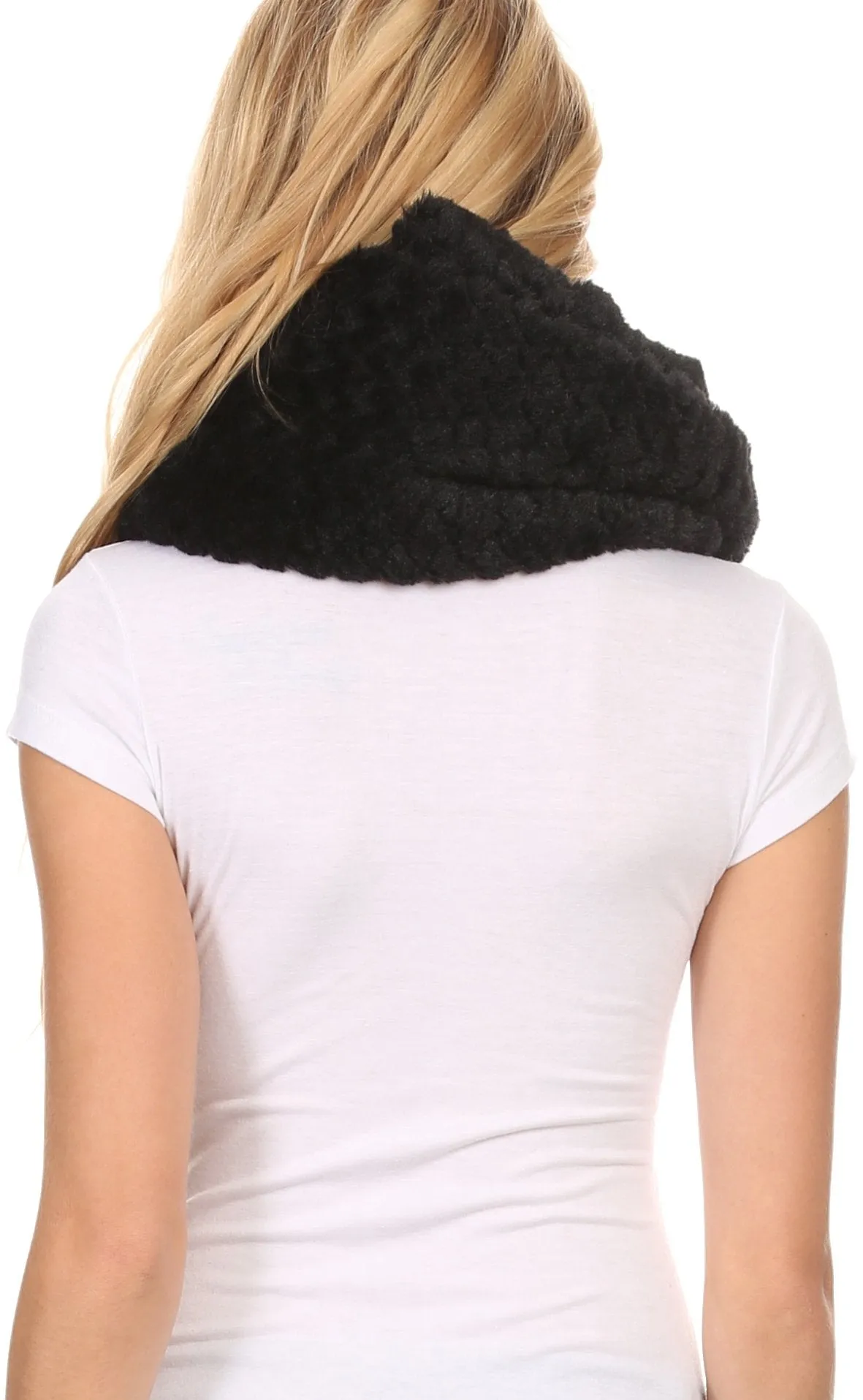 Sakkas Pulle Long Wide Flowing Comfortable Soft Fuzzy Fur Infinity Wrap Scarf