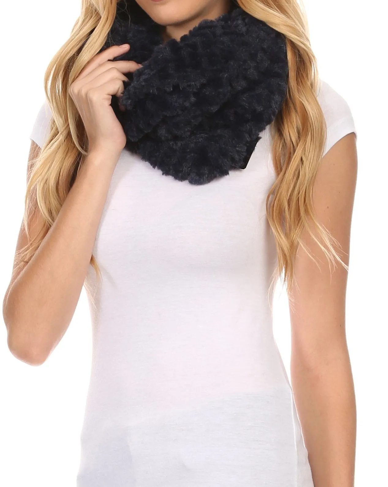 Sakkas Pulle Long Wide Flowing Comfortable Soft Fuzzy Fur Infinity Wrap Scarf