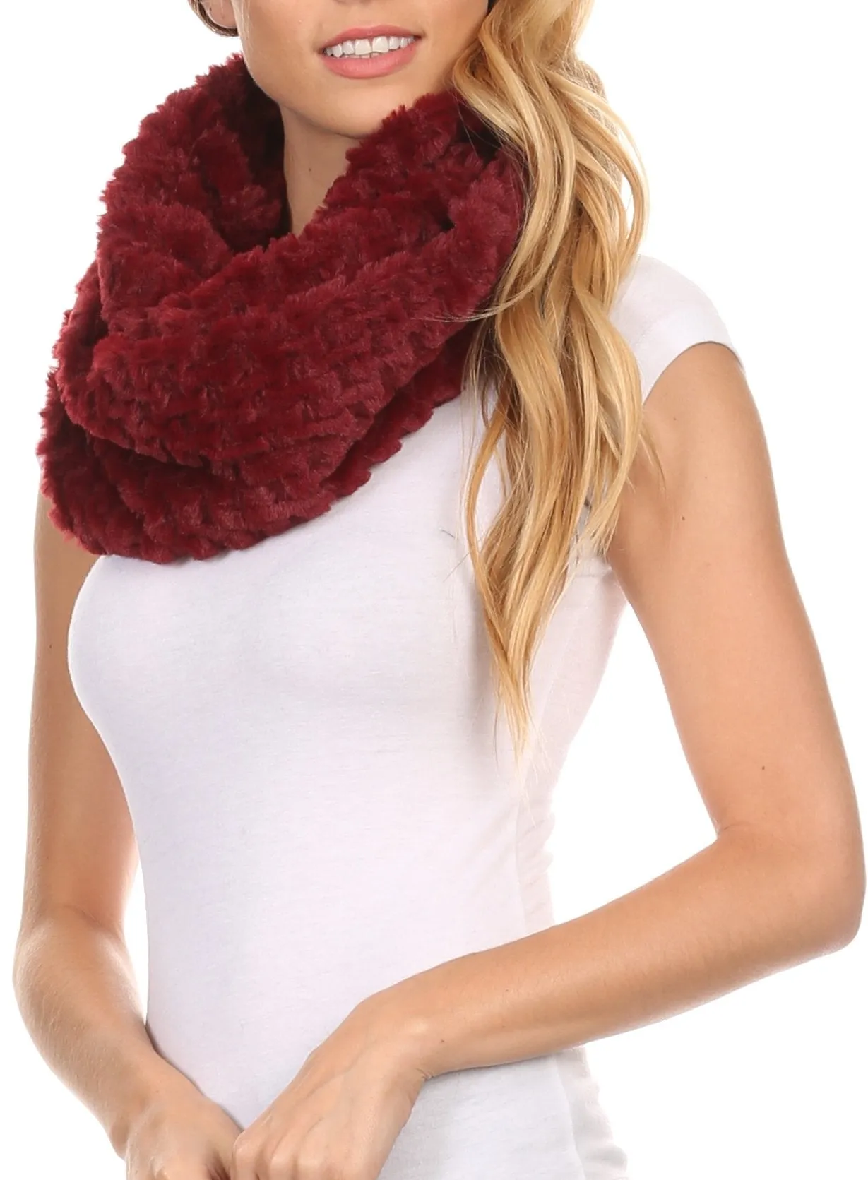 Sakkas Pulle Long Wide Flowing Comfortable Soft Fuzzy Fur Infinity Wrap Scarf