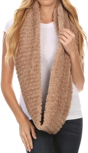 Sakkas Pulle Long Wide Flowing Comfortable Soft Fuzzy Fur Infinity Wrap Scarf