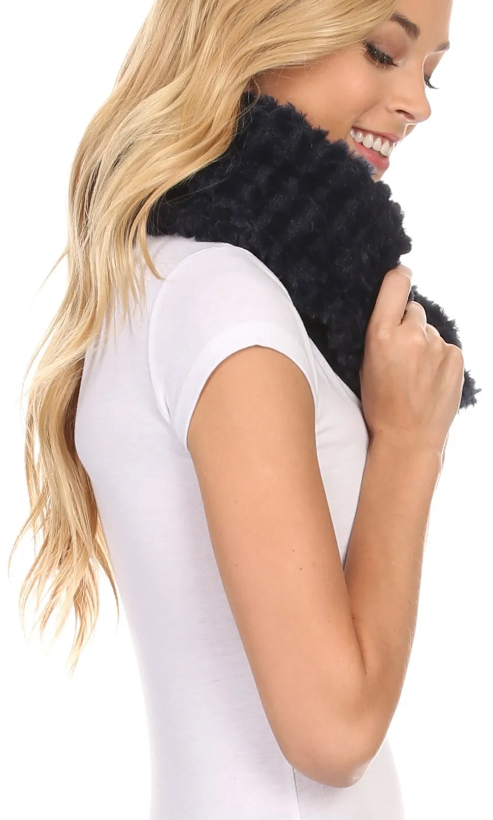 Sakkas Pulle Long Wide Flowing Comfortable Soft Fuzzy Fur Infinity Wrap Scarf