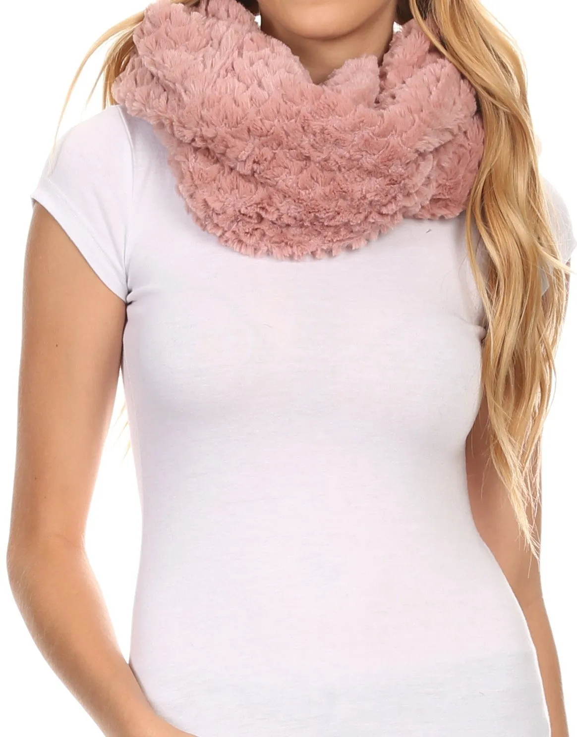 Sakkas Pulle Long Wide Flowing Comfortable Soft Fuzzy Fur Infinity Wrap Scarf