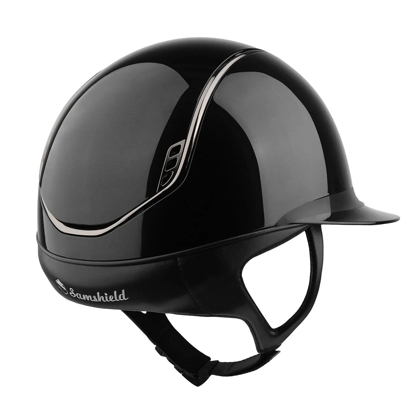 Samshield V2 Miss Shield Shadowglossy Standard Riding Hat - Metallic Black