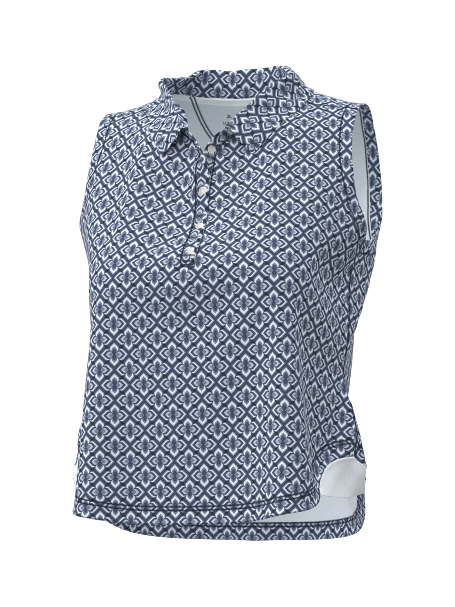 Sleeveless Cropped Polo With Self-Style Collar