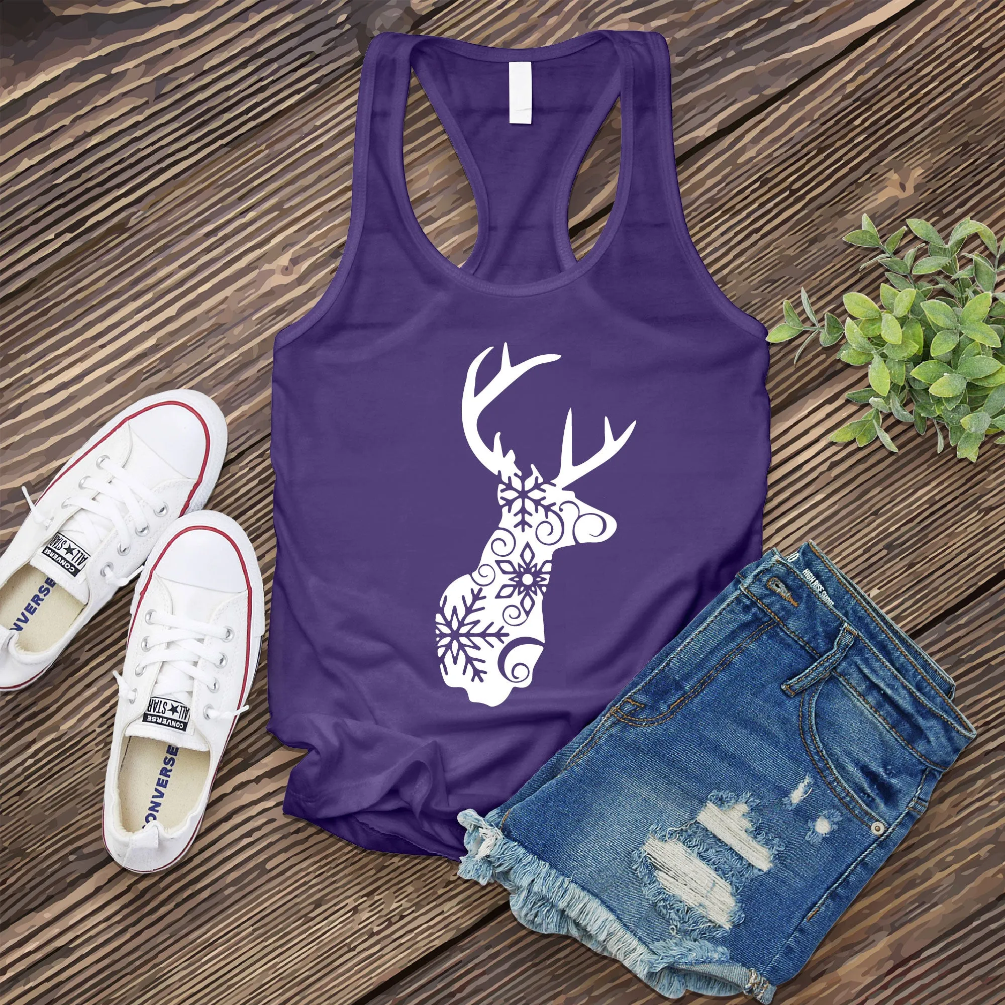 Snowflake Reindeer Women's Tank Top