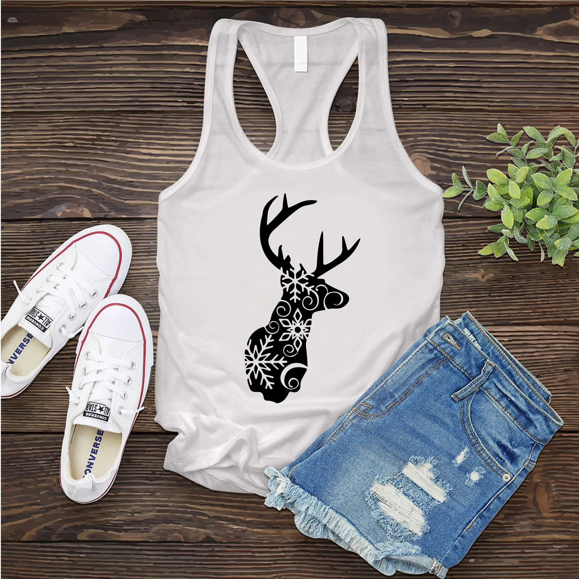 Snowflake Reindeer Women's Tank Top