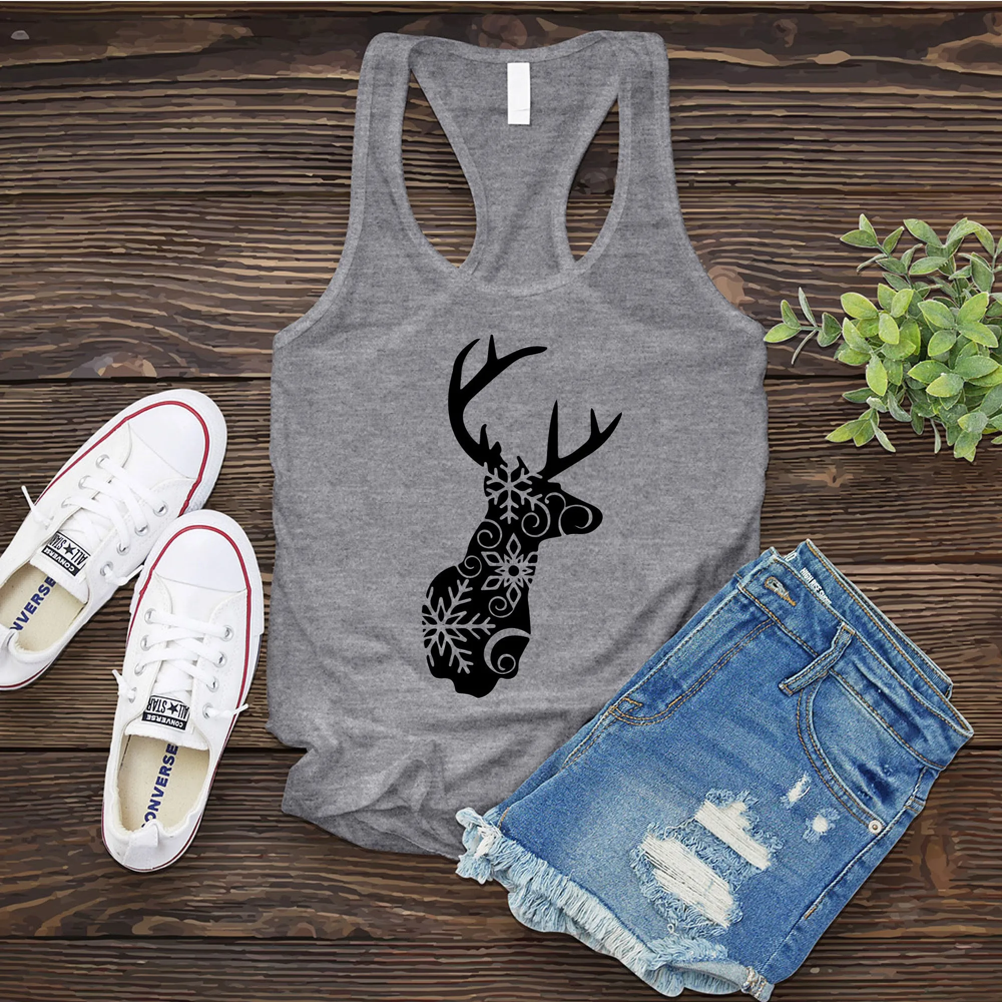 Snowflake Reindeer Women's Tank Top