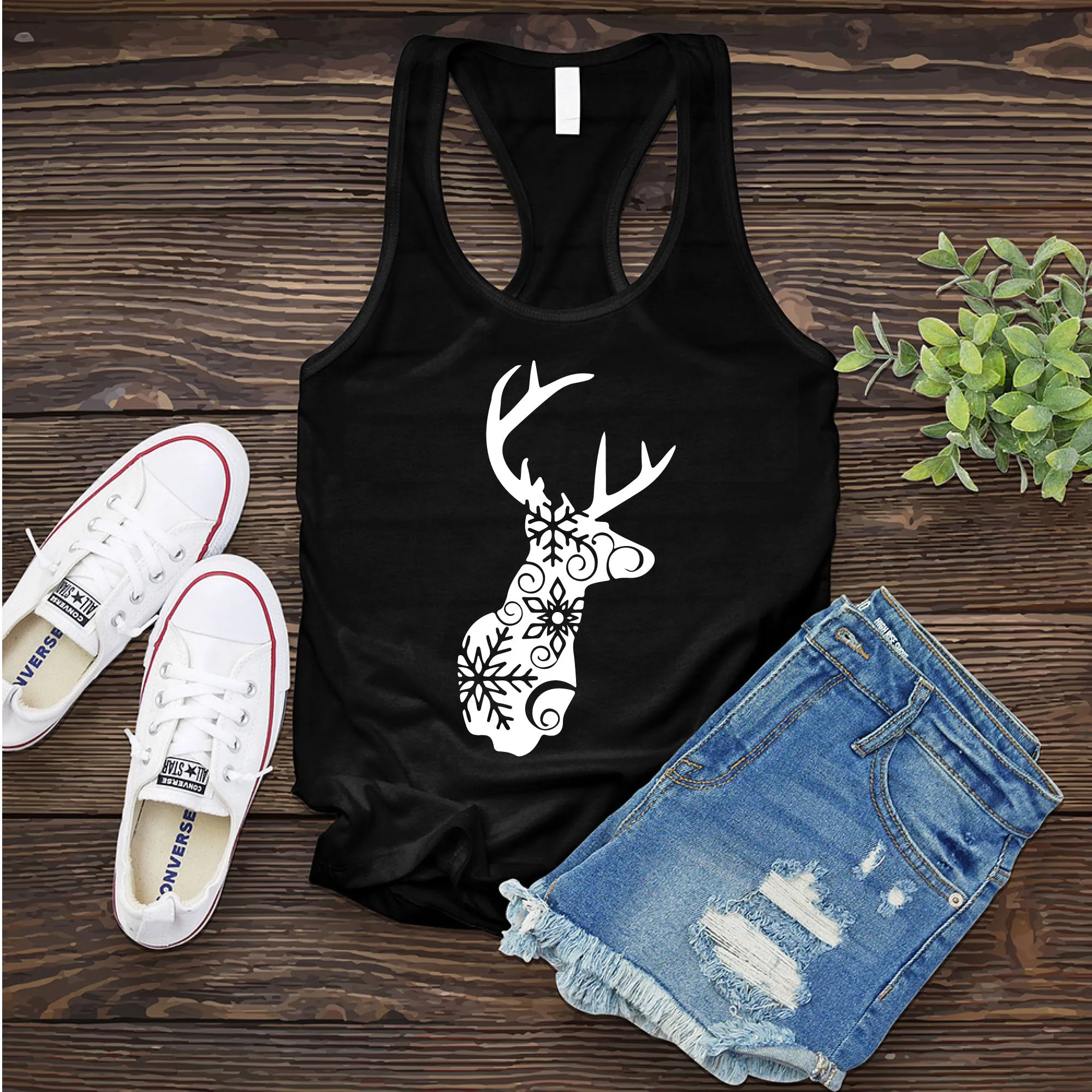 Snowflake Reindeer Women's Tank Top