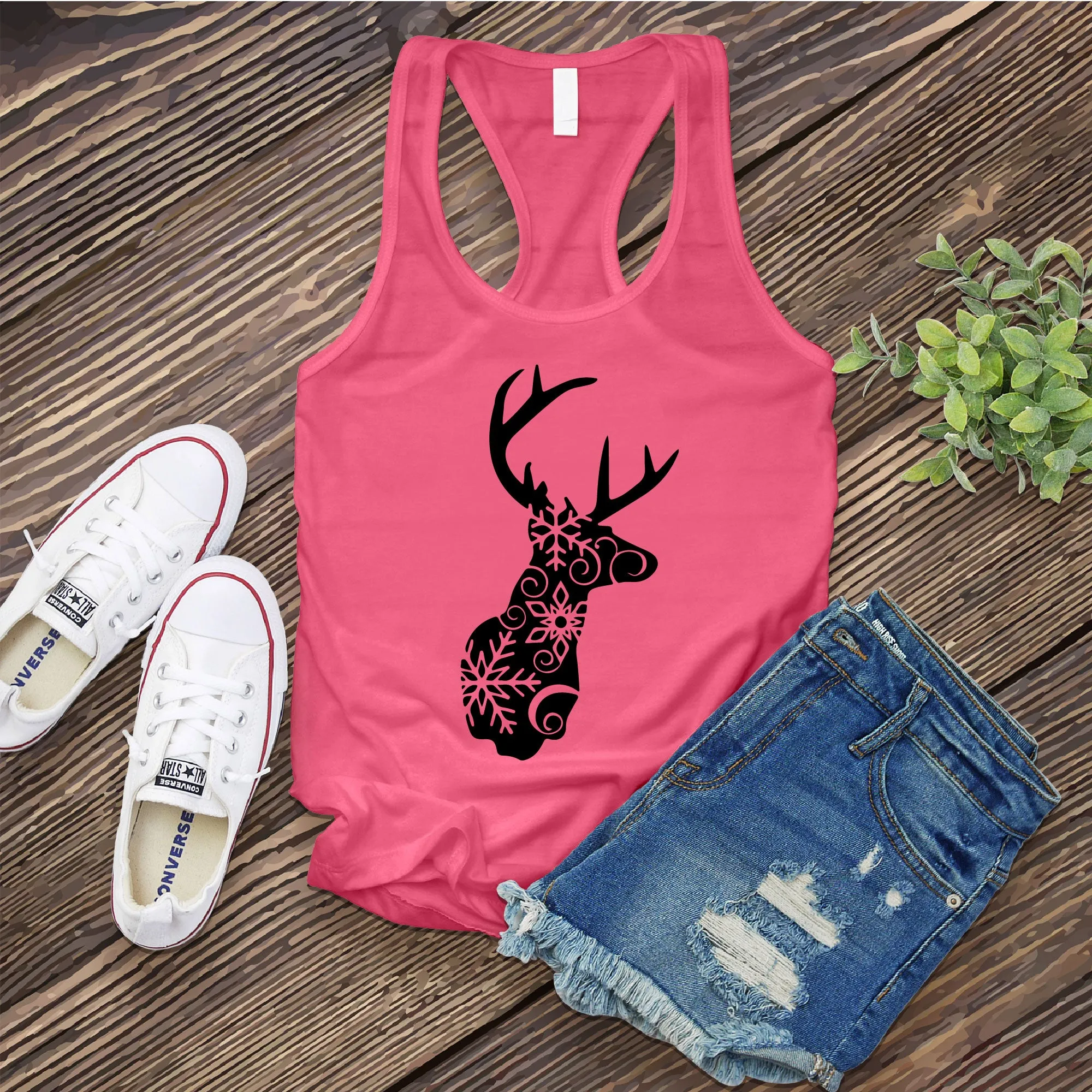 Snowflake Reindeer Women's Tank Top