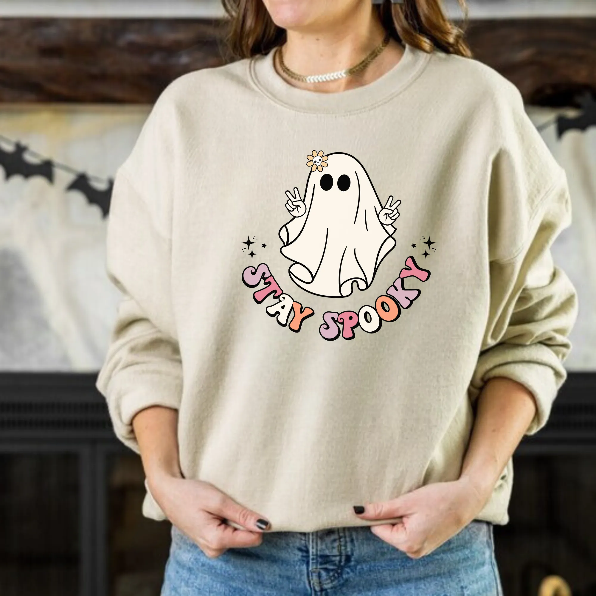 Stay Spooky - Retro Ghost Halloween Sweatshirt