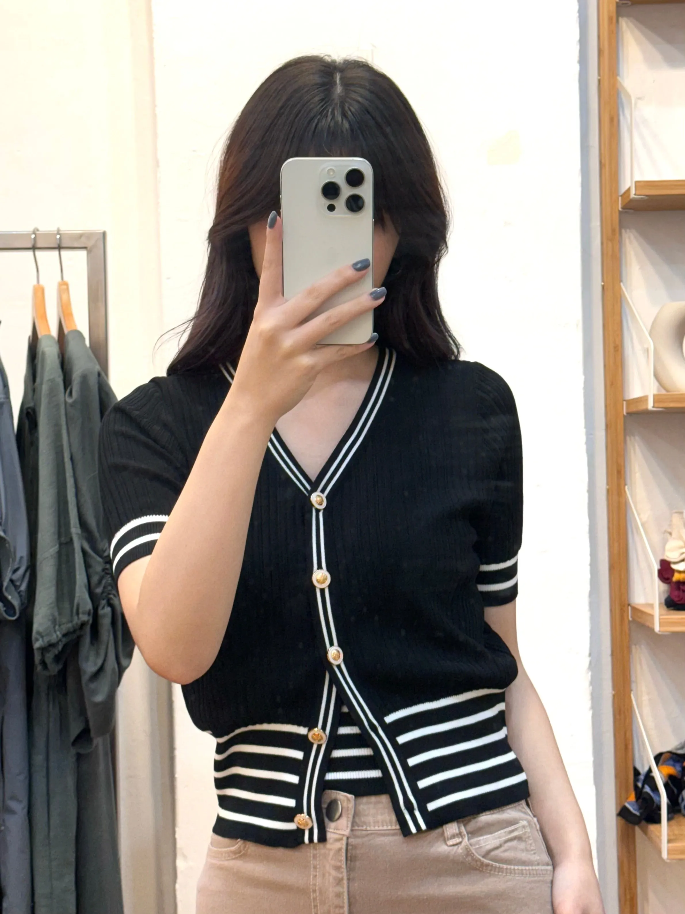 Stripe Tank Top   Cardigan Sets