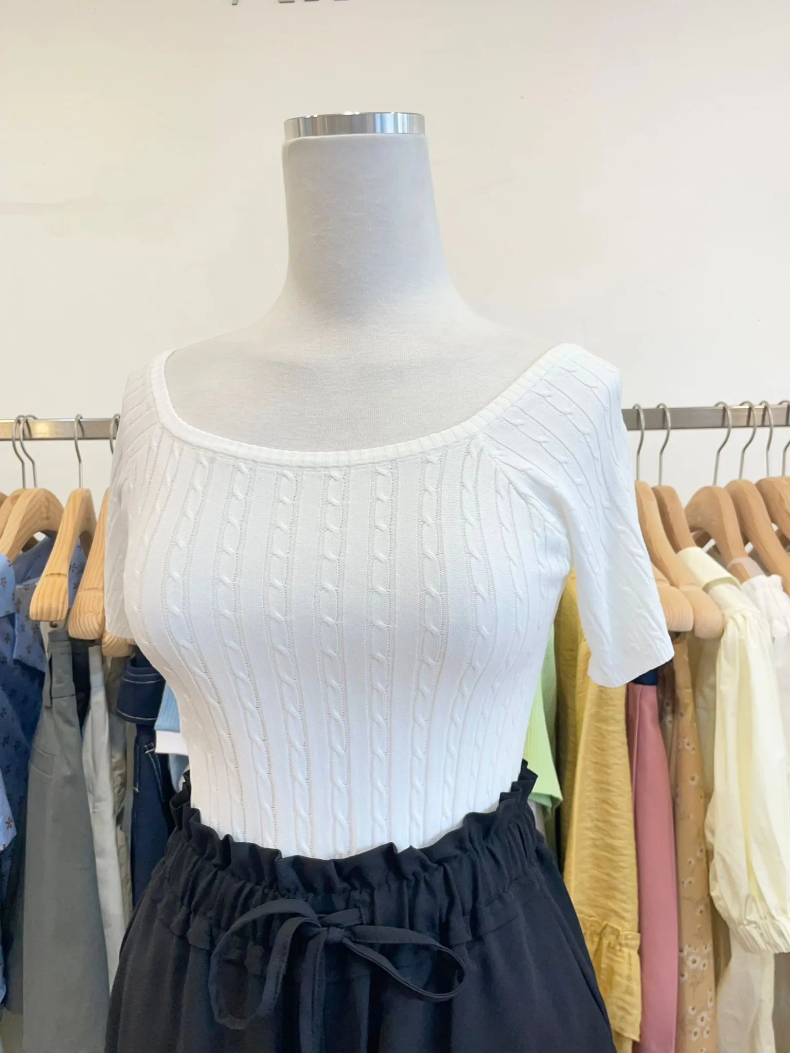 Summer round neck simple tops